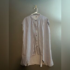 Striped Button-Up Blouse